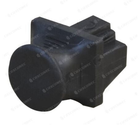 Cubierta de polvo para conector de keystone de PVC en color negro.